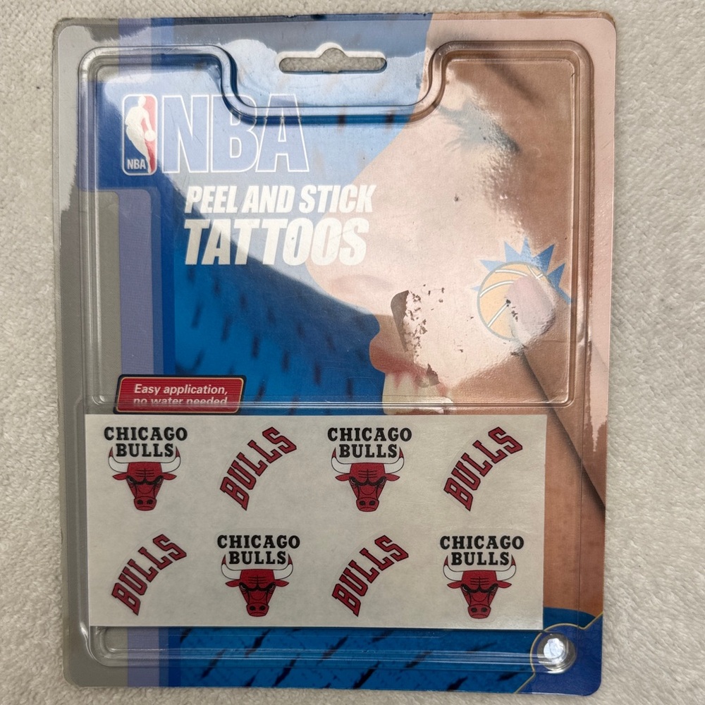 NBA Chicago Bulls Red and White Peel Tattoos